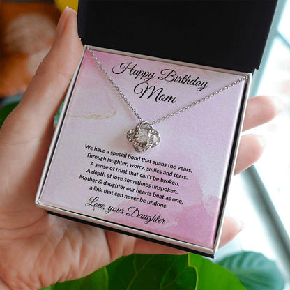 Birthday Gift for Mom - A Special Bond - Love Knot Necklace - Mallard Moon Gift Shop