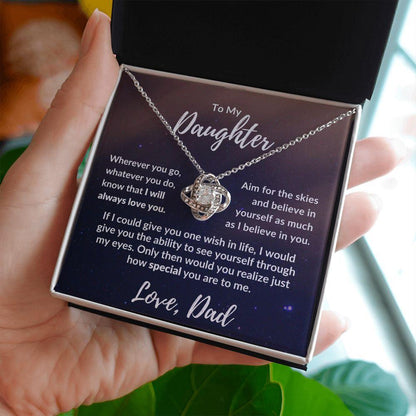 To My Daughter From Dad - I Believe in You - Love Knot Message Card Gift Box - Mallard Moon Gift Shop