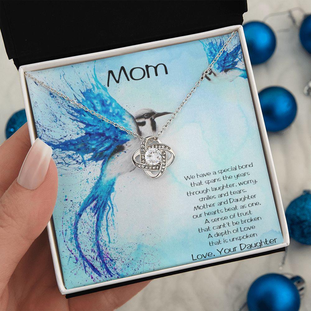 Gift for Mom from Daughter Love Knot Pendant Necklace - Mallard Moon Gift Shop