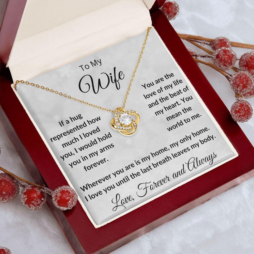 To My Wife - My Last Breath - Love Knot Necklace and Gift Box - Mallard Moon Gift Shop