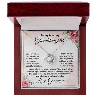 To My Amazing Granddaughter Love Knot Necklace - Mallard Moon Gift Shop