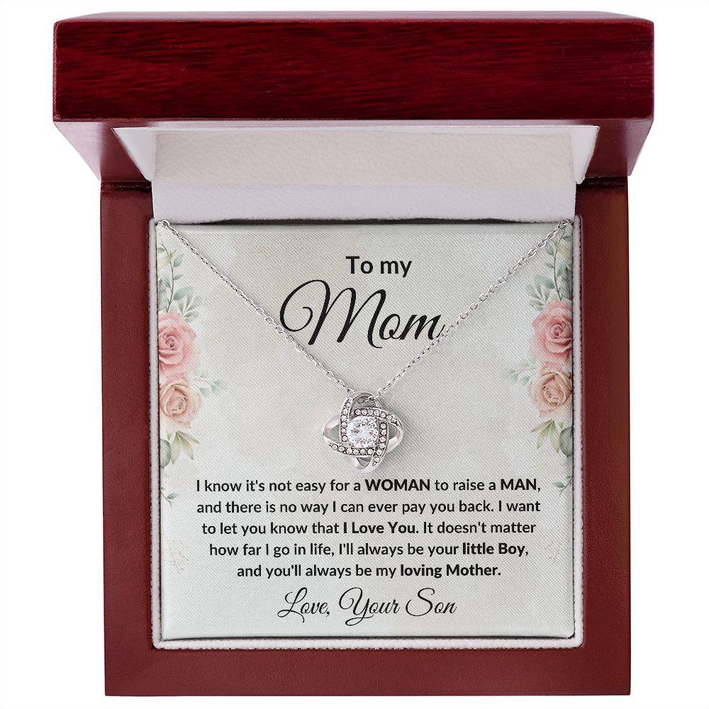 Gift for Mom from Son Love Knot Necklace with Message Card Gift Box - Mallard Moon Gift Shop