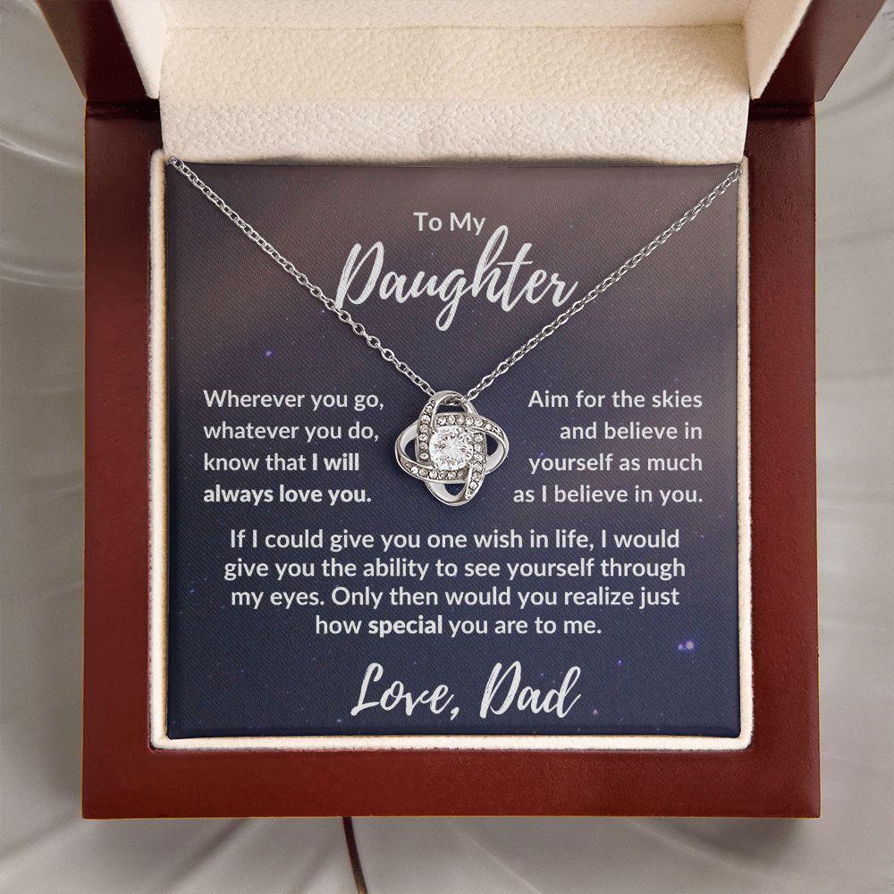 To My Daughter From Dad - I Believe in You - Love Knot Message Card Gift Box - Mallard Moon Gift Shop