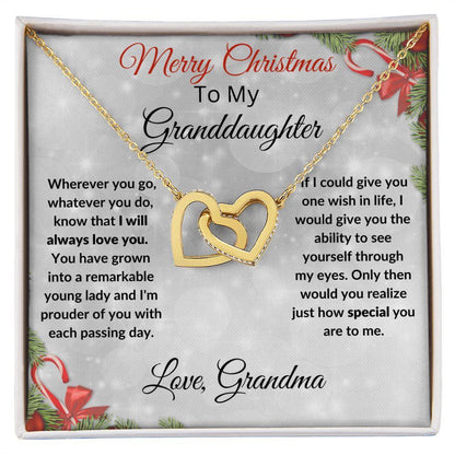 Christmas Gift for Granddaughter Interlocking Hearts Pendant Necklace - Mallard Moon Gift Shop