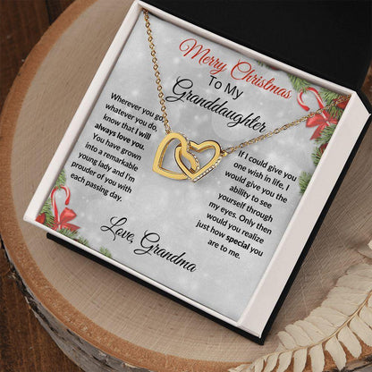 Christmas Gift for Granddaughter Interlocking Hearts Pendant Necklace - Mallard Moon Gift Shop