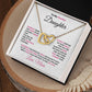 To My Precious Daughter Interlocking Hearts Pendant Necklace with Message Card - Mallard Moon Gift Shop