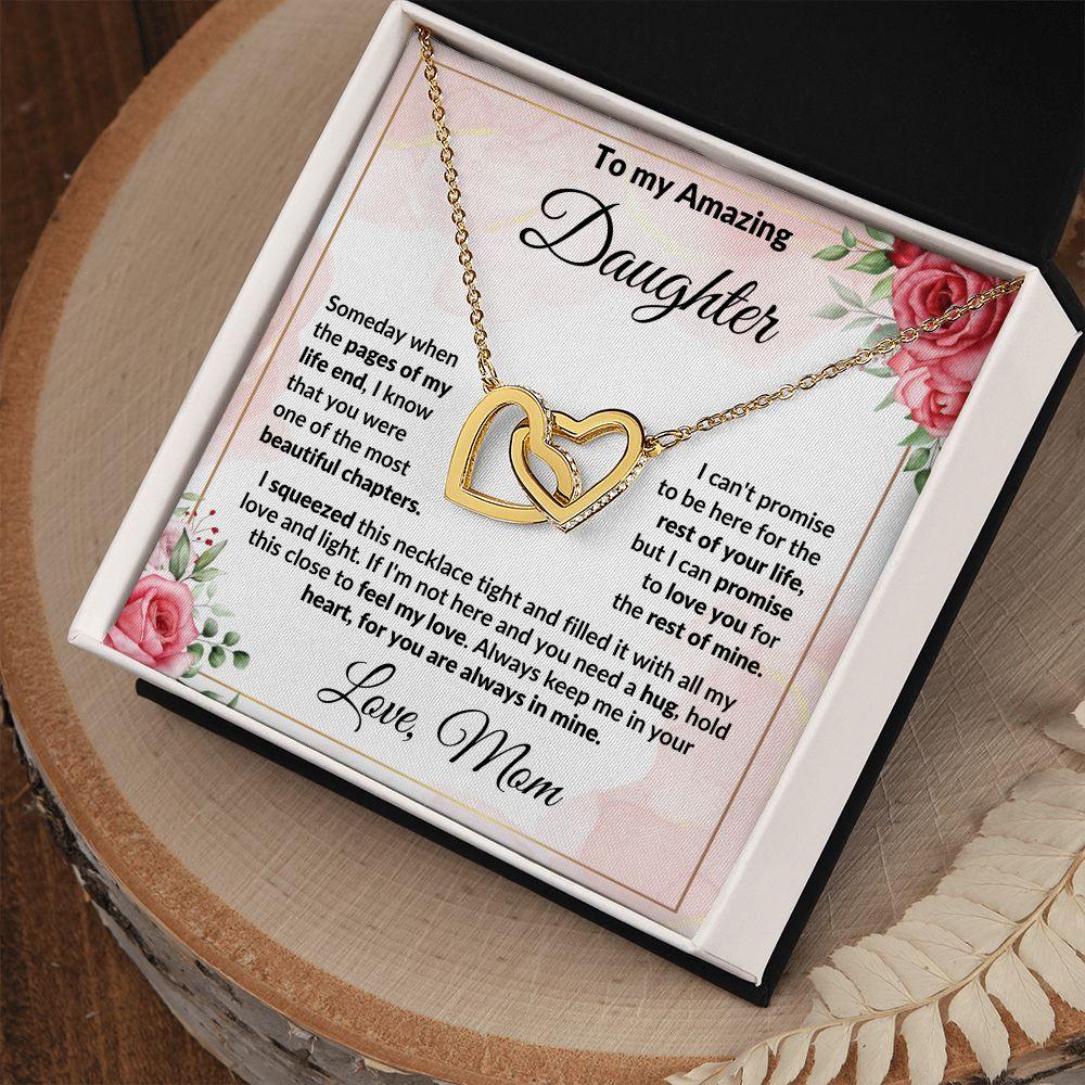 To My Amazing Daughter - I Promise to Love You - Interlocking Hearts Necklace - Mallard Moon Gift Shop