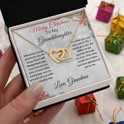 Christmas Gift for Granddaughter Interlocking Hearts Pendant Necklace - Mallard Moon Gift Shop