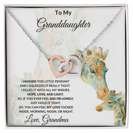 To My Granddaughter I Hugged this Pendant and Filled it with Love - Mallard Moon Gift Shop