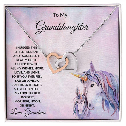 To My Granddaughter Love and Light Hearts Necklace - Mallard Moon Gift Shop