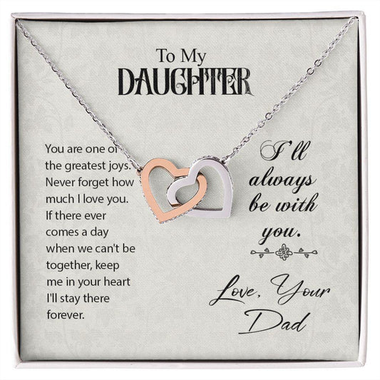 To My Daughter - Greatest Joy - Interlocking Hearts Necklace - Mallard Moon Gift Shop