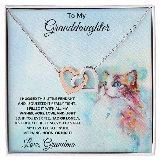 To My Granddaughter Hugs from Grandma Necklace - Mallard Moon Gift Shop
