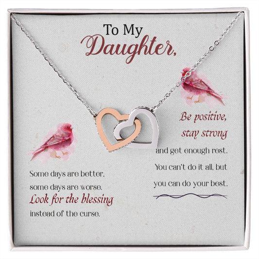 To My Daughter-Some Days Are Better Interlocking Hearts Necklace - Mallard Moon Gift Shop