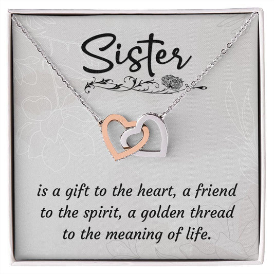 A Sister is a Gift Interlocking Hearts Necklace - Mallard Moon Gift Shop