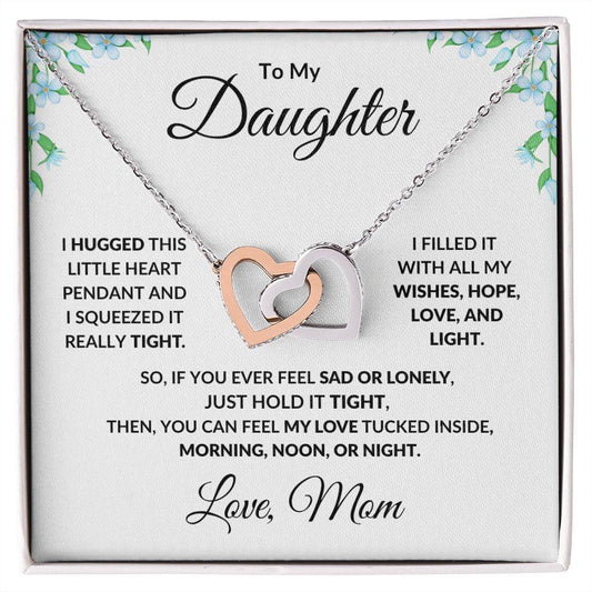 To My Daughter Interlocking Hearts Necklace - Mallard Moon Gift Shop