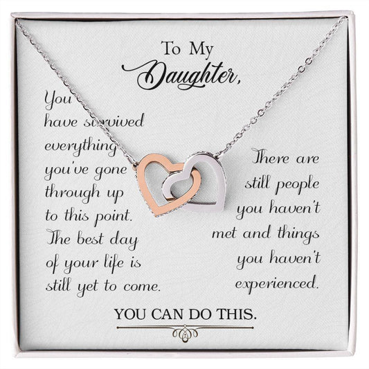 To my Daughter-You Can Do This - Interlocking Hearts Necklace - Mallard Moon Gift Shop