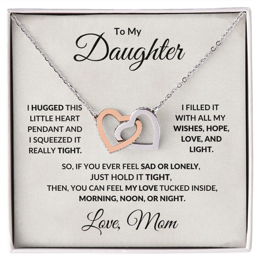Gift for Daughter Interlocking Hearts, Love Mom - Mallard Moon Gift Shop