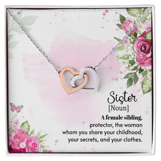 Gift for Sister Interlocking Hearts Necklace - Mallard Moon Gift Shop