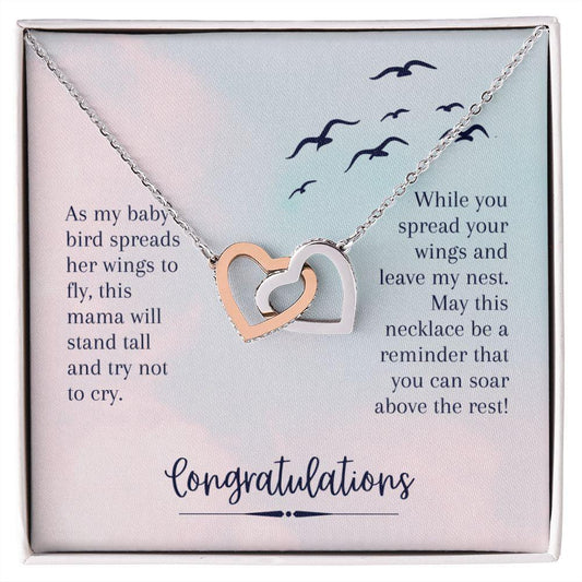 Graduation Gift - Soar Above the Rest Interlocking Hearts Necklace - Mallard Moon Gift Shop