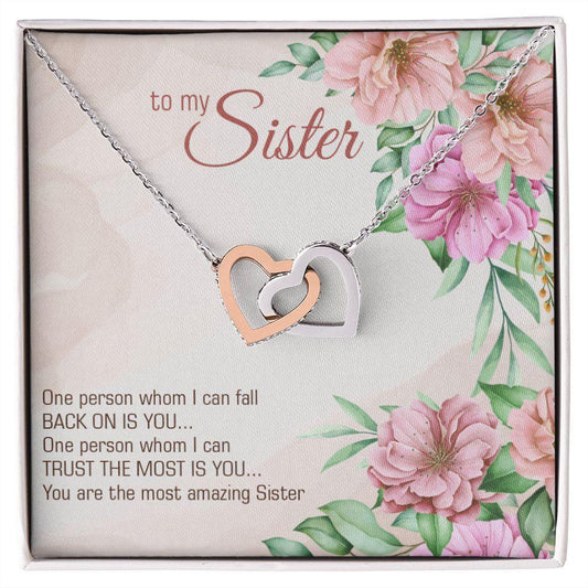 Gift for My Amazing Sister Interlocking Hearts Necklace - Mallard Moon Gift Shop