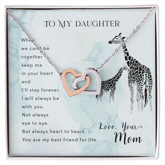 To My Daughter Best Friend for Life Interlocking Hearts Necklace - Mallard Moon Gift Shop