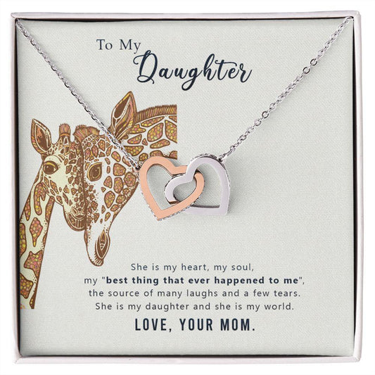 To My Daughter Heart and Soul Interlocking Hearts Necklace - Mallard Moon Gift Shop