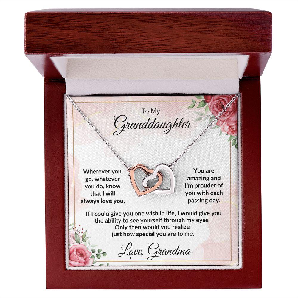 Gift for Amazing Granddaughter Interlocking Hearts Necklace - Mallard Moon Gift Shop