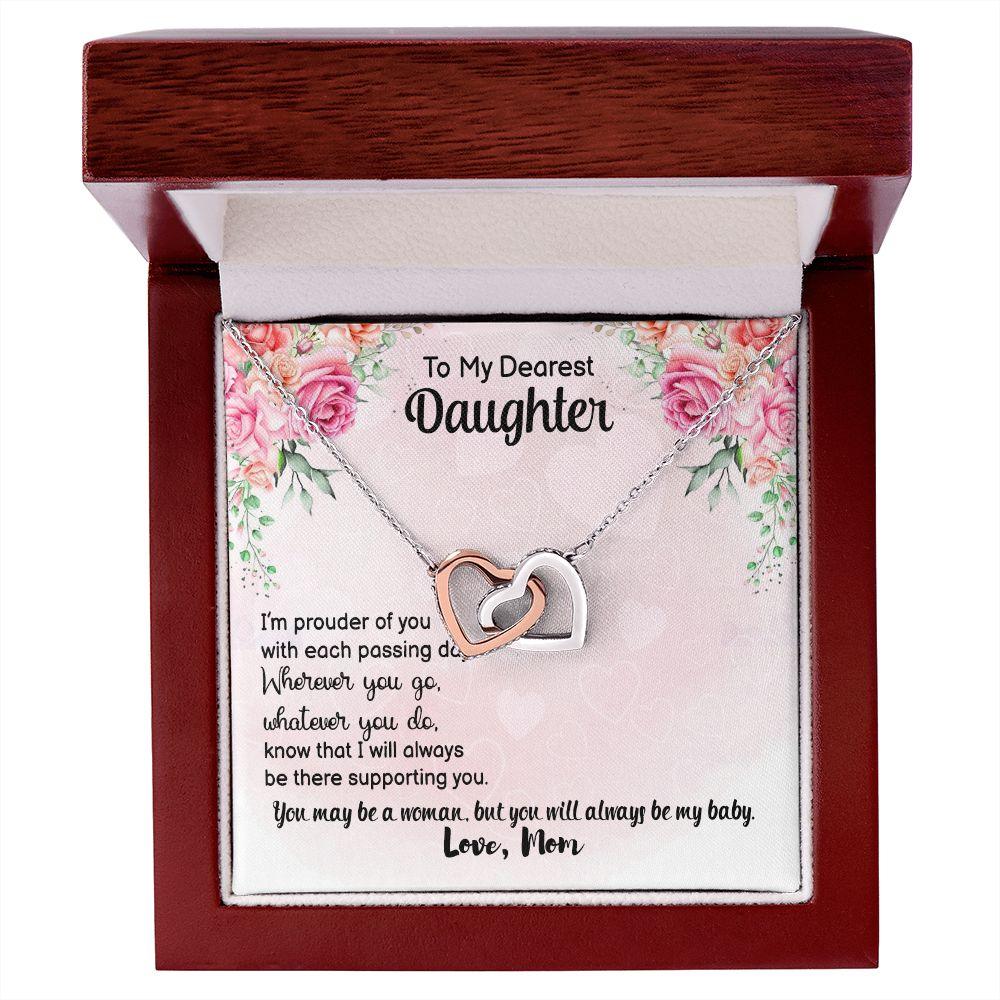 Dearest Daughter Interlocking Hearts Necklace - Mallard Moon Gift Shop