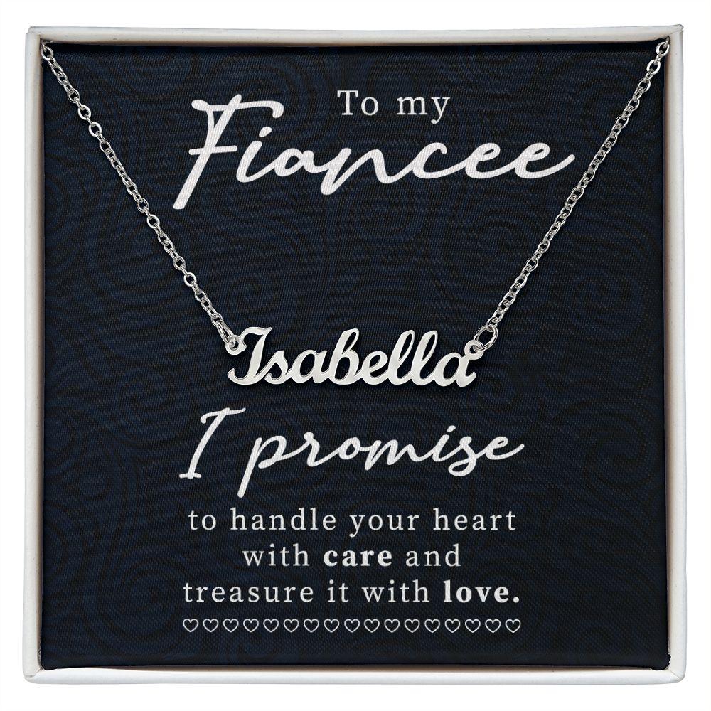 To My Fiancée Personalized Name Necklace - Mallard Moon Gift Shop