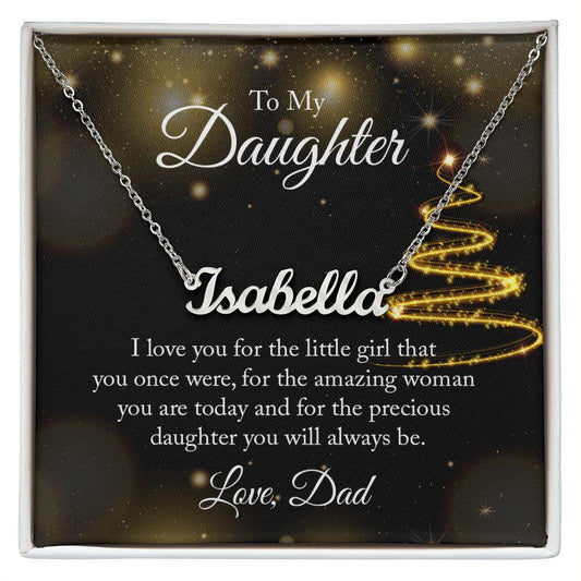 Gift for Daughter Love Dad Personalized Name Necklace - Mallard Moon Gift Shop