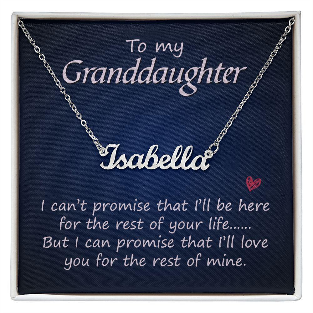 To My Granddaughter Personalized Name Necklace - Mallard Moon Gift Shop