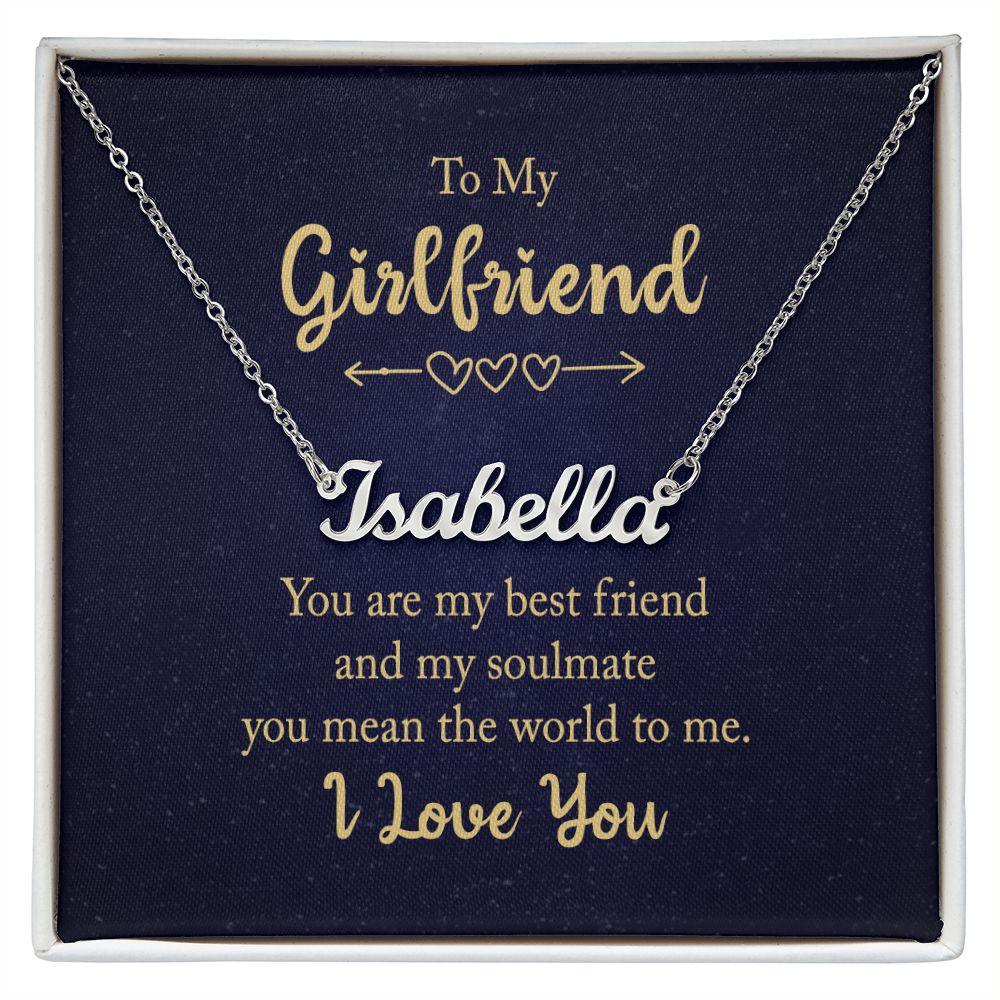 To My Girlfriend - You Are My Best Friend - Personalized Name Necklace - Mallard Moon Gift Shop