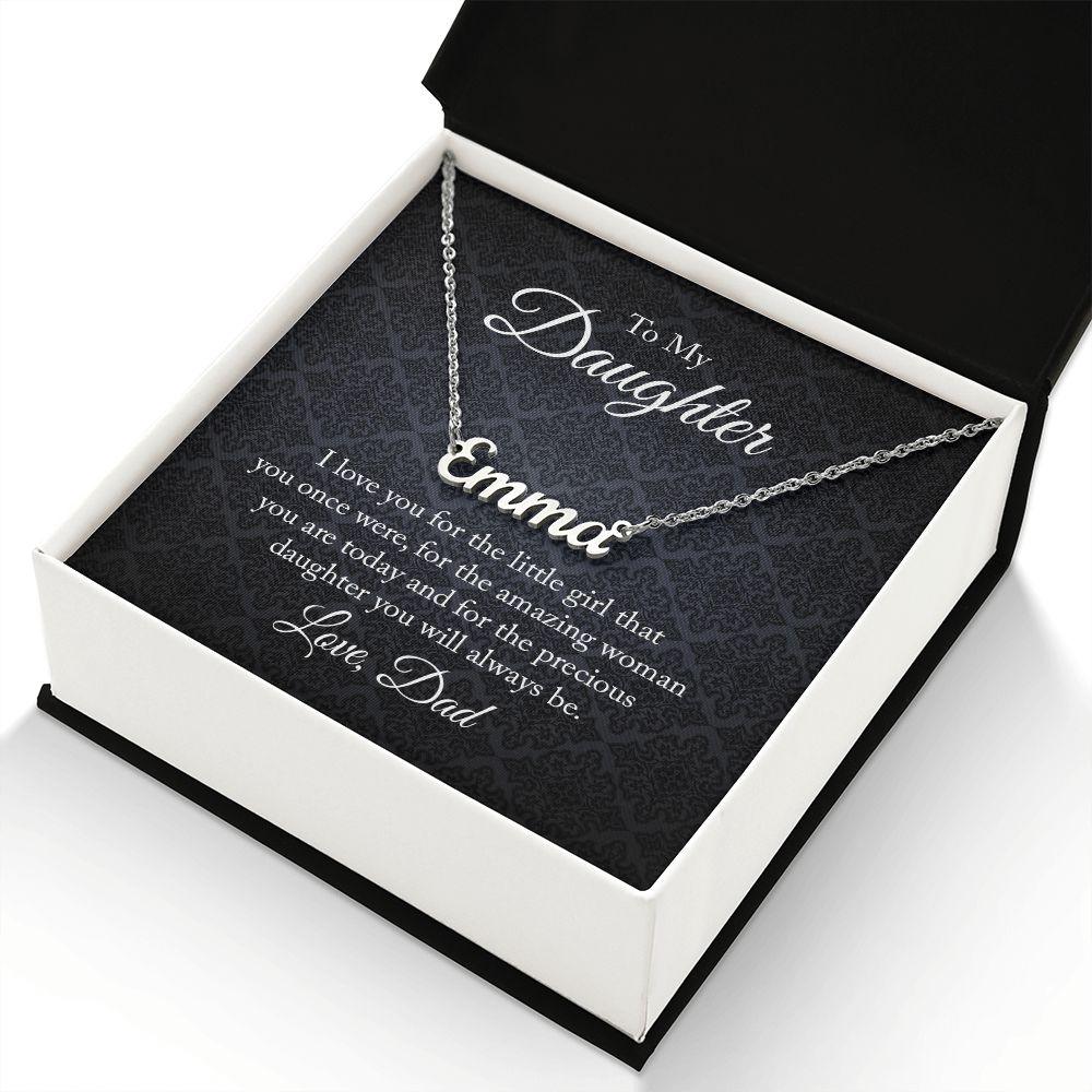To My Daughter Personalized Name Necklace - Mallard Moon Gift Shop