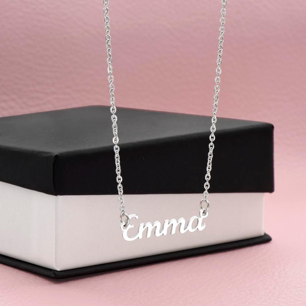 Personalized Name Necklace Christmas Message Card - Mallard Moon Gift Shop
