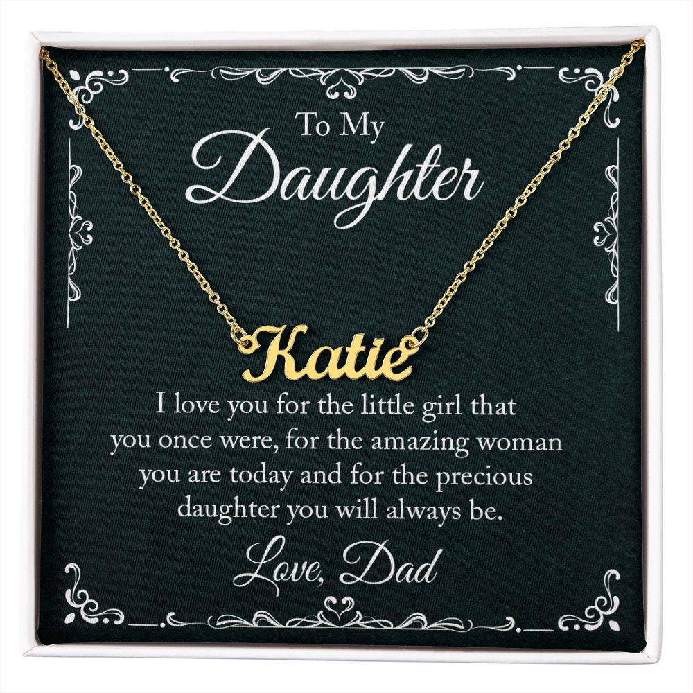 To My Daughter - I Love-you - Personalized Name Necklace - Mallard Moon Gift Shop