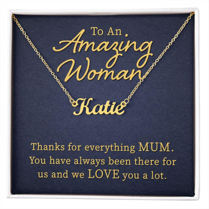 To An Amazing Mum Personalized Name Necklace - Mallard Moon Gift Shop