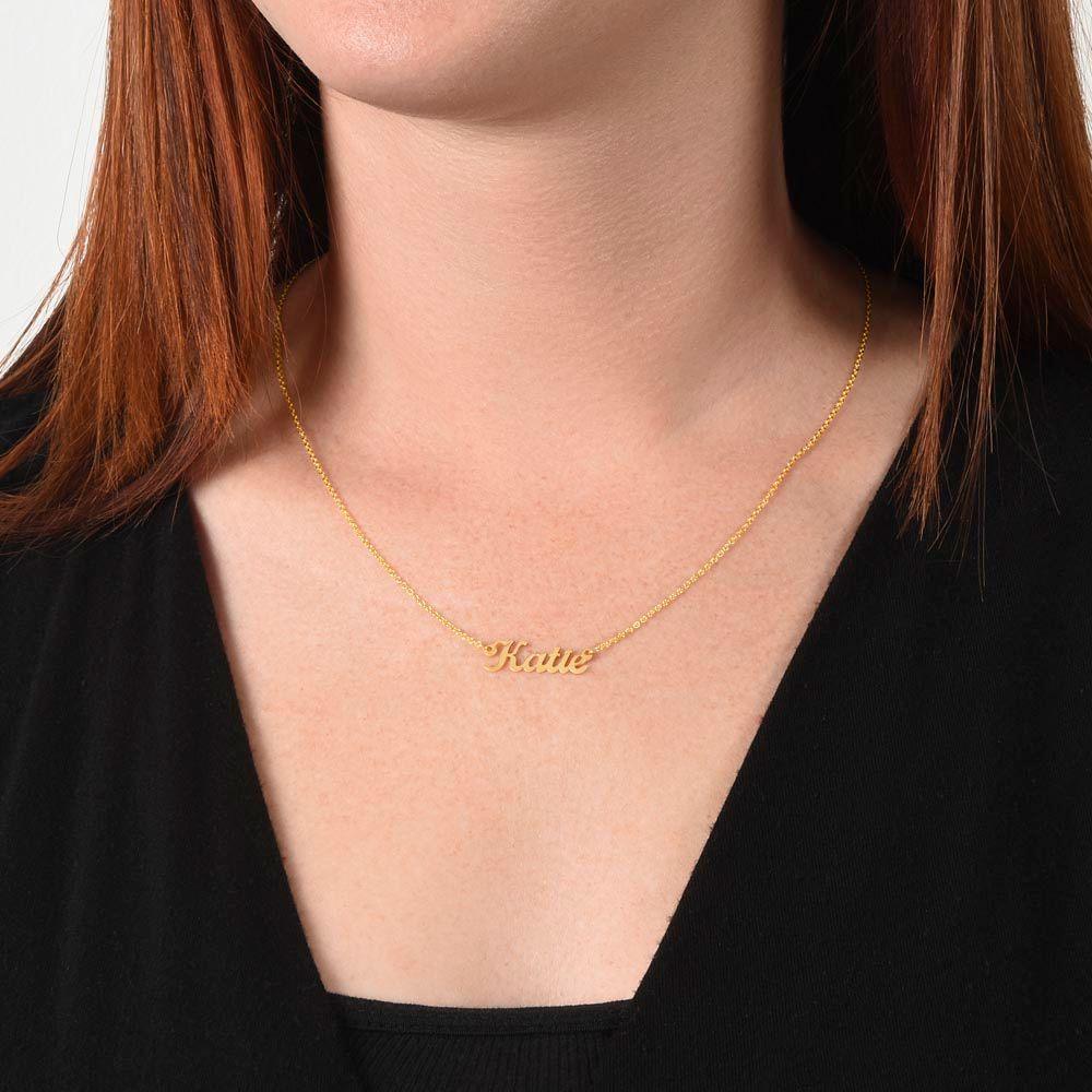 Happy Birthday to my Wife - Personalized Name Necklace - Mallard Moon Gift Shop