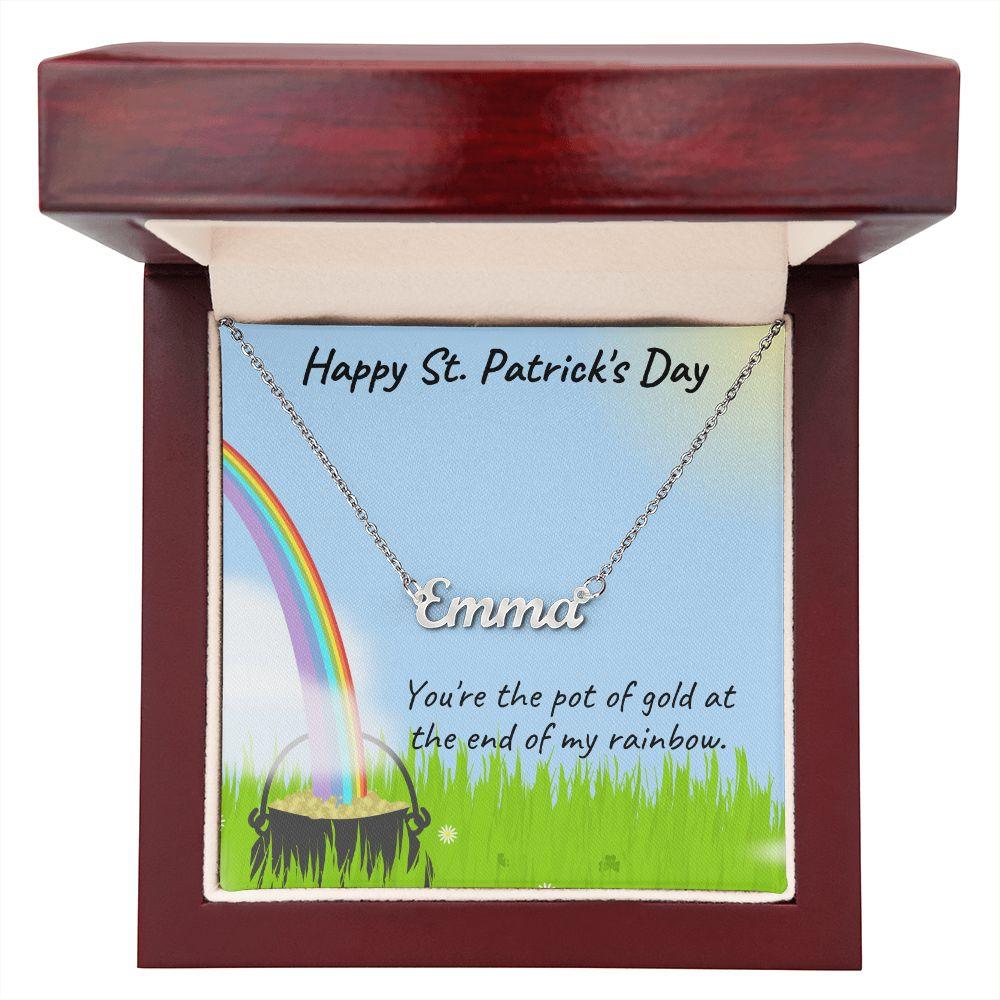Gift for St. Patrick's Day Personalized Name Necklace - Mallard Moon Gift Shop