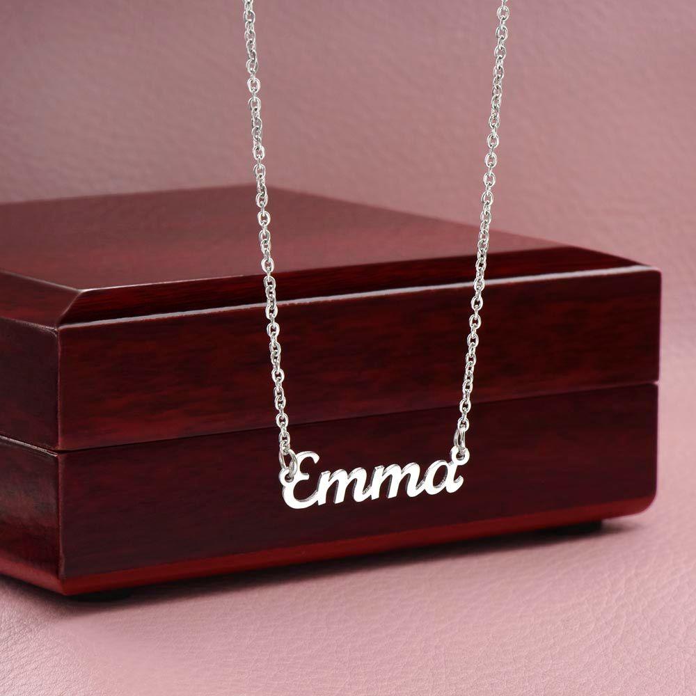 Personalized Name Necklace Christmas Message Card - Mallard Moon Gift Shop