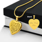 Elephant Mandela Engraved Heart Necklace - Mallard Moon Gift Shop