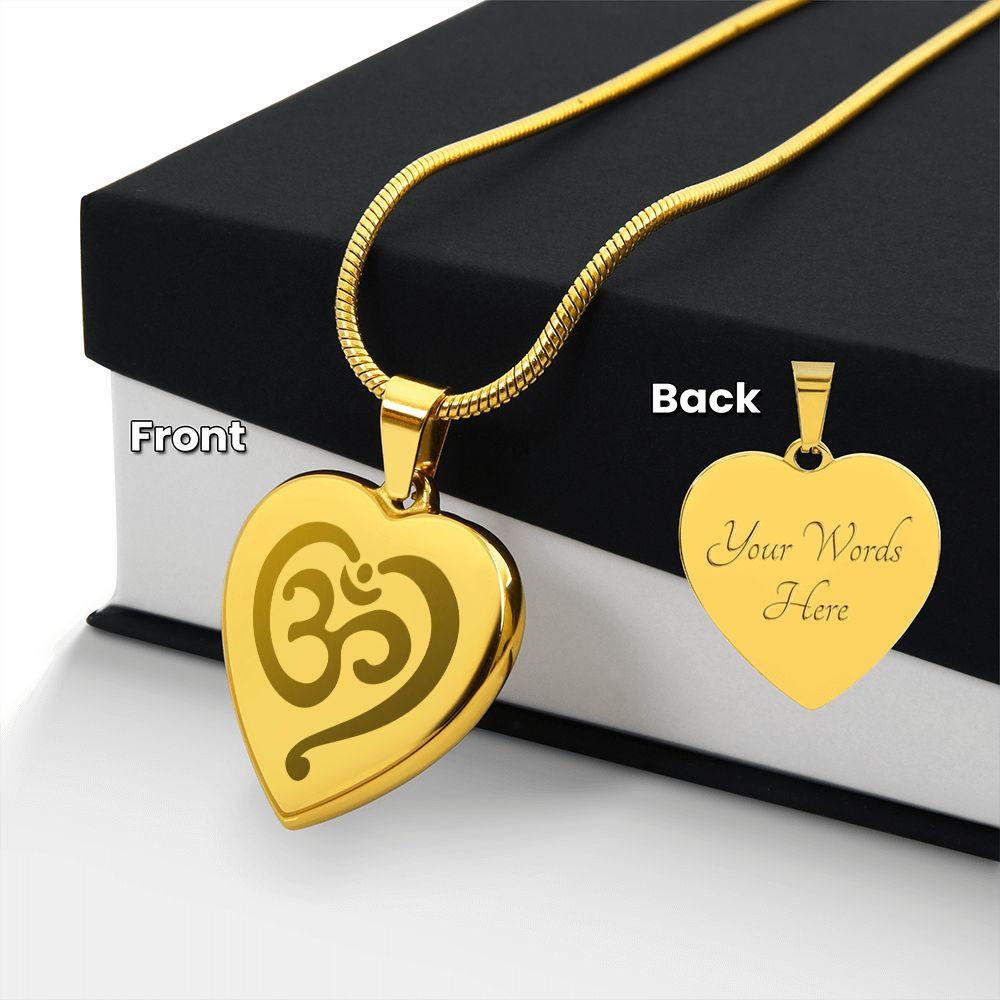 Namaste Engraved Heart Necklace - Mallard Moon Gift Shop