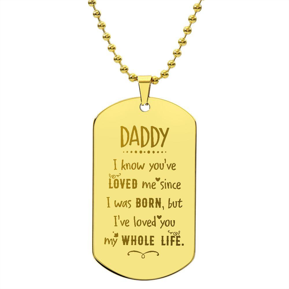 Gift For Dad Engraved Dog Tag Necklace - Mallard Moon Gift Shop