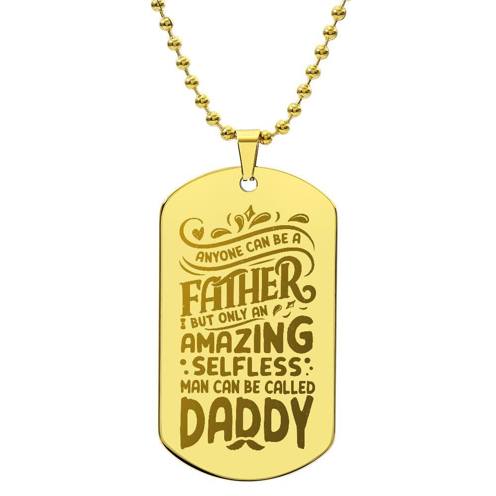 Gift for Dad - Personalized Engraved Dog Tag Necklace - Mallard Moon Gift Shop