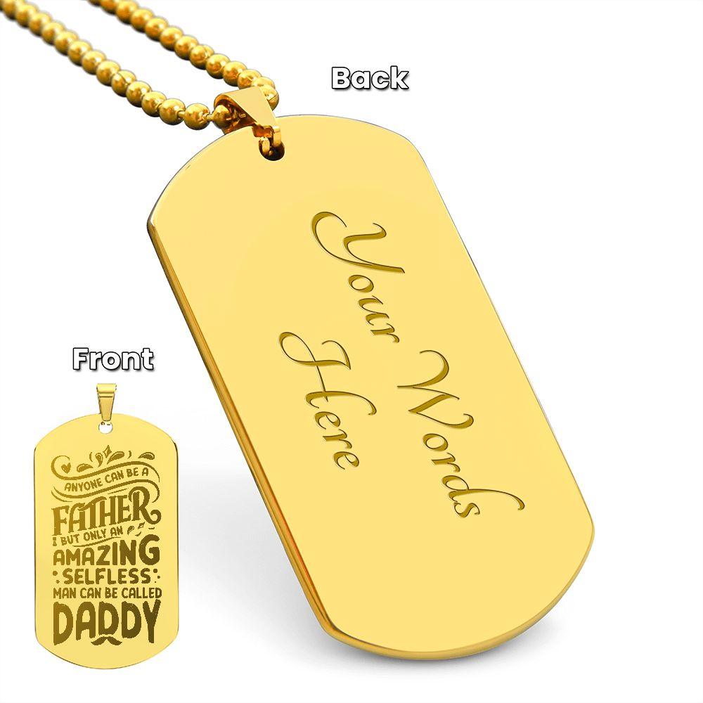 Gift for Dad - Personalized Engraved Dog Tag Necklace - Mallard Moon Gift Shop