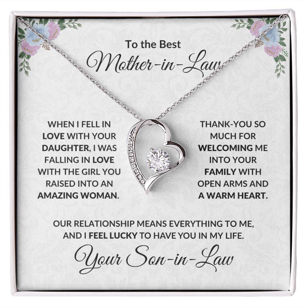 Mother-in-law Gift from Son-in-law Forever Love Heart Pendant Necklace - Mallard Moon Gift Shop