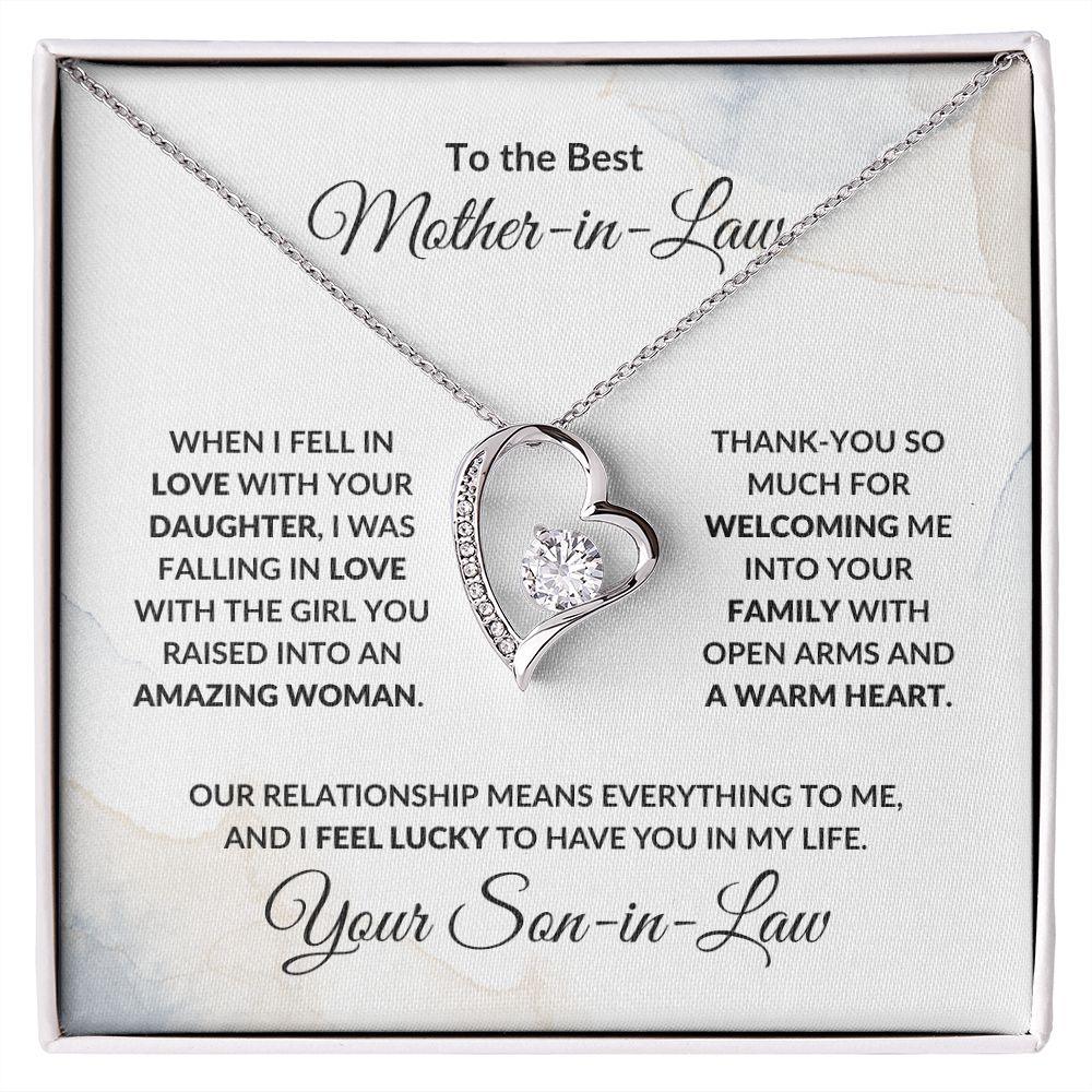 To My Mother-in-law from Son-in-law Forever Love Heart Pendant Necklace - Mallard Moon Gift Shop