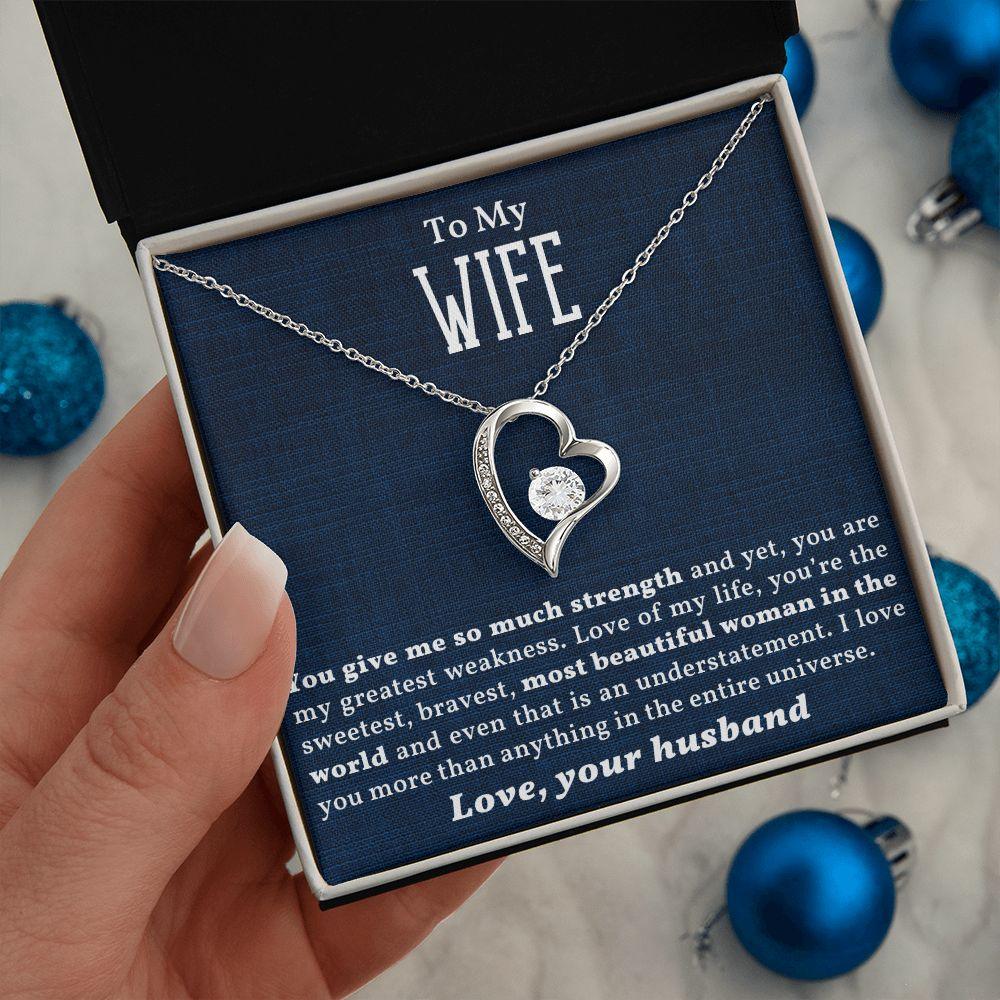Gift for Wife - Love of my Life - Forever Love Heart Pendant Necklace - Mallard Moon Gift Shop