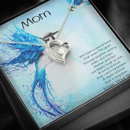 Gift for Mother From Son Forever Love Heart Pendant Necklace - Mallard Moon Gift Shop
