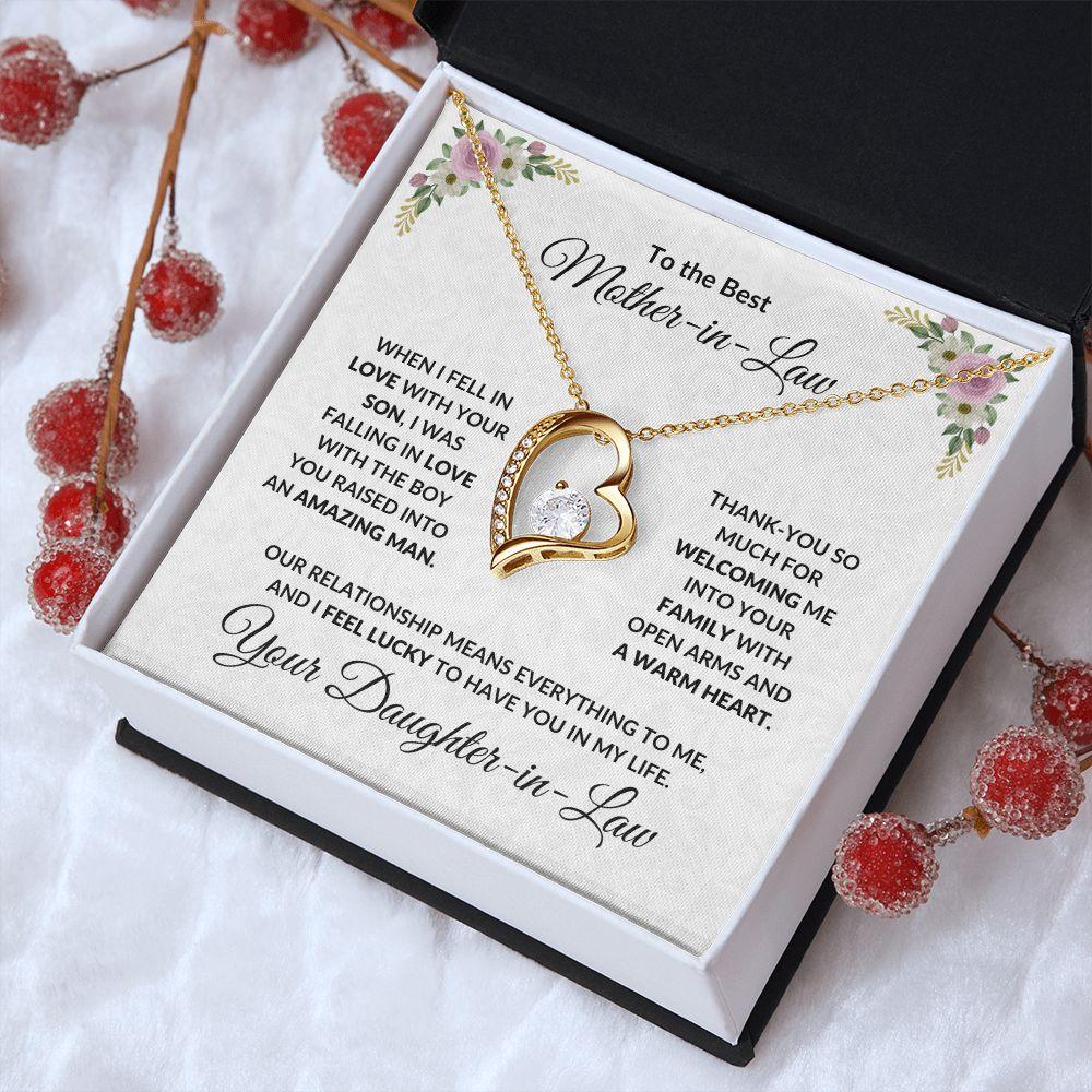 To My Mother-in-law Gift from Daughter-in-law Forever Love Heart Pendant Necklace - Mallard Moon Gift Shop