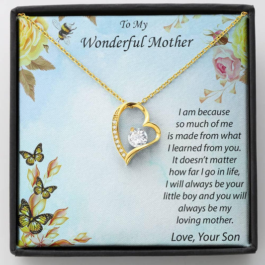 Gift for Mother from Son Forever Love Heart Pendant Necklace - Mallard Moon Gift Shop